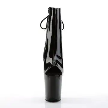 Černé go-go boty s extra podpatkem FLAM1018/B/M Pleaser | FLAMINGO-1018 Pleaser - zepředu
