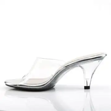 Průhledné pantofle na nízkém podpatku BEL301/C/M | BELLE-301 Fabulicious - z vnitřku