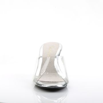 Průhledné pantofle na nízkém podpatku BEL301/C/M | BELLE-301 Fabulicious - zepředu