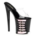 FLAMINGO-801FH5 Extra vysoké dámské podpatky černá/růžová sexy obuv