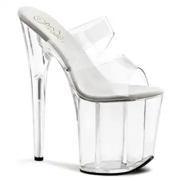 Průhledné pantofle na platformě FLAM802/C/M | FLAMINGO-802 Pleaser