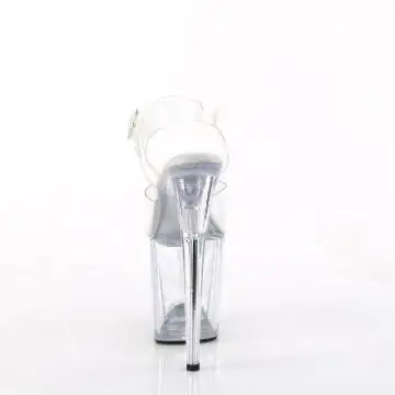 FLAM808/C/M Průhledné sexy boty | FLAMINGO-808 Pleaser - zezadu