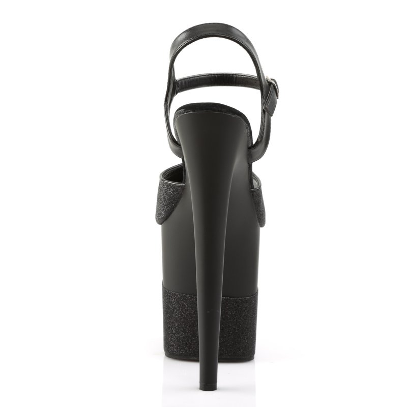 Černé sexy boty na podpatku FLAM809-2G/B/B-G | FLAMINGO-809-2G Pleaser - zezadu