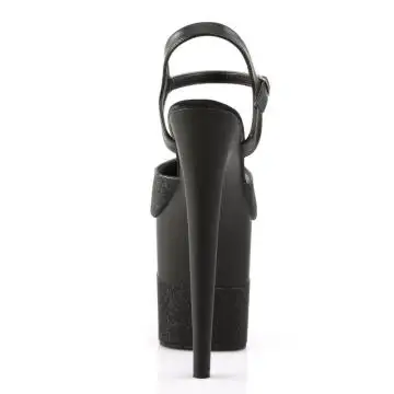 Černé sexy boty na podpatku FLAM809-2G/B/B-G | FLAMINGO-809-2G Pleaser - zezadu