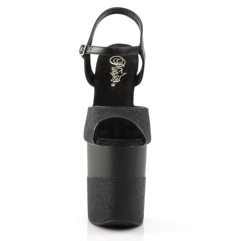 Černé sexy boty na podpatku FLAM809-2G/B/B-G | FLAMINGO-809-2G Pleaser - zepředu