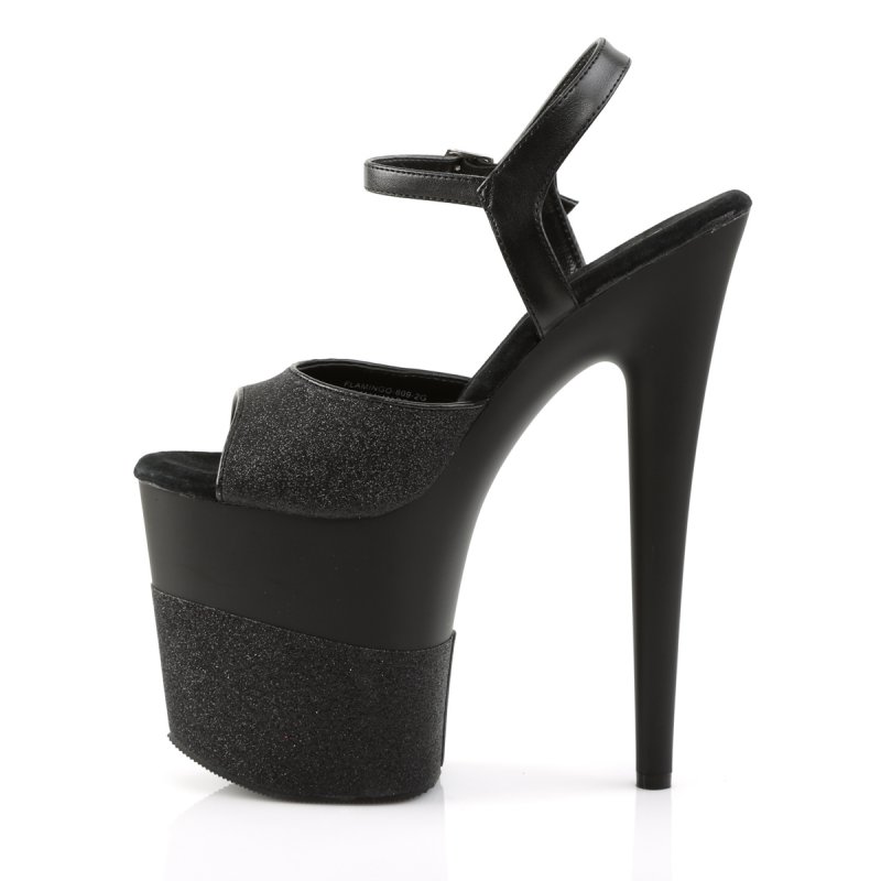 Černé sexy boty na podpatku FLAM809-2G/B/B-G | FLAMINGO-809-2G Pleaser - z vnitřku