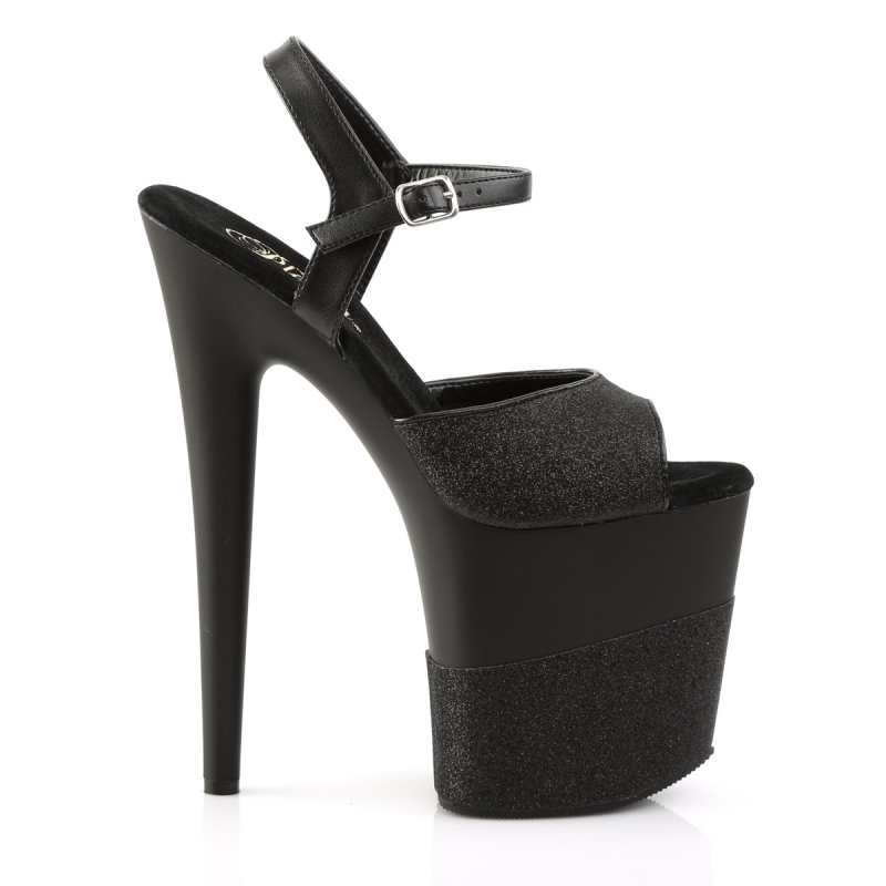 Černé sexy boty na podpatku FLAM809-2G/B/B-G | FLAMINGO-809-2G Pleaser - z vnějšku
