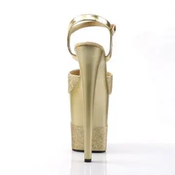 Zlaté sexy boty na podpatku FLAM809-2G/G/G-G | FLAMINGO-809-2G Pleaser - zezadu