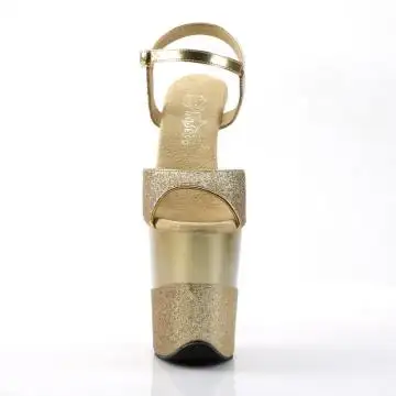 Zlaté sexy boty na podpatku FLAM809-2G/G/G-G | FLAMINGO-809-2G Pleaser - zepředu