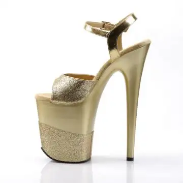 Zlaté sexy boty na podpatku FLAM809-2G/G/G-G | FLAMINGO-809-2G Pleaser - z vnitřku