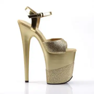 Zlaté sexy boty na podpatku FLAM809-2G/G/G-G | FLAMINGO-809-2G Pleaser - z vnějšku