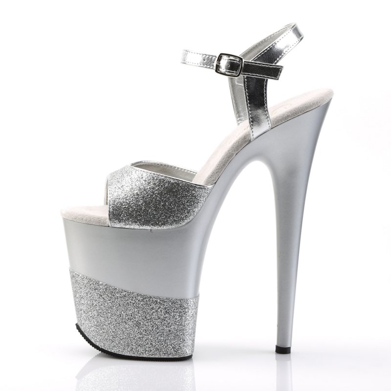 Stříbrné sexy boty FLAMINGO-809-2G/S/S-G | FLAMINGO-809-2G Pleaser - z vnitřku