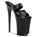 INFINITY-902 Extrémně vysoké dámské podpatky černé kožené boty