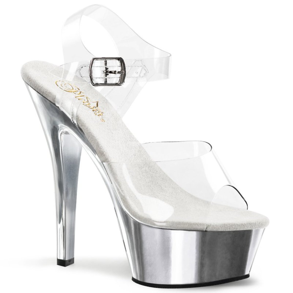 Stříbrné sexy boty KISS208/C/SCH | KISS-208 Pleaser