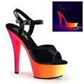 Svítící sexy pole dance boty RAINBOW-209UV/B/NMC