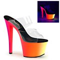 Svítící sexy strip boty RAINBOW-302UV/C/NMC se dvěma průhlednými pásky