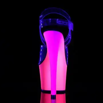 UV reaktivní strip sandály Pleaser RBOW308UV/C/NMC | RAINBOW-308UV Pleaser - zezadu