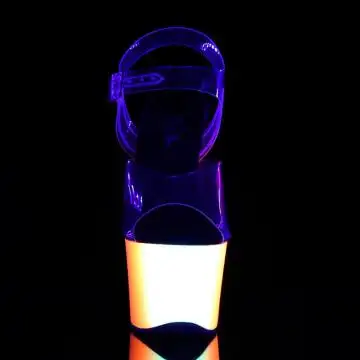 UV reaktivní strip sandály Pleaser RBOW308UV/C/NMC | RAINBOW-308UV Pleaser - zepředu