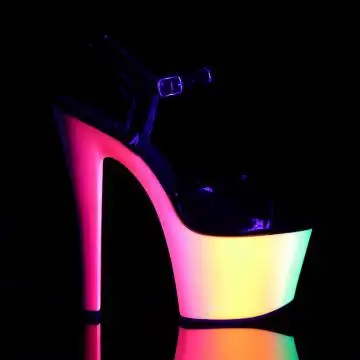 Sandály Pleaser RBOW309UV/B/NMC odrážející UV světlo | RAINBOW-309UV Pleaser - z vnějšku