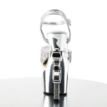 Stříbrné sexy boty na striptýz REV709G/SG/M | REVOLVER-709G Pleaser - zezadu Stříbrné sexy boty na striptýz REV709G/SG/M | REVOLVER-709G Pleaser - zezadu
