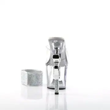 Průhledné boty Pleaser REV712/C/M s podpatkem tvaru pistole | REVOLVER-712 Pleaser - zezadu
