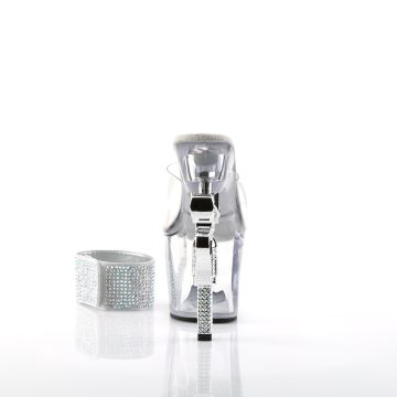 Průhledné boty Pleaser REV712/C/M s podpatkem tvaru pistole | REVOLVER-712 - zezadu