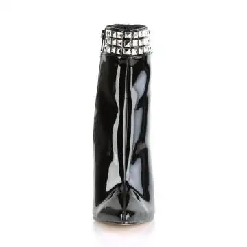 Černé kotníčkové kozačky na jehlovém podpatku SEXY1006/B | SEXY-1006 Pleaser - zepředu