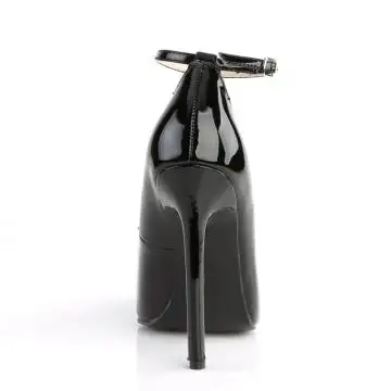 Černé lodičky s páskem na vysokém podpatku SEXY23/B | SEXY-23 Pleaser - zezadu