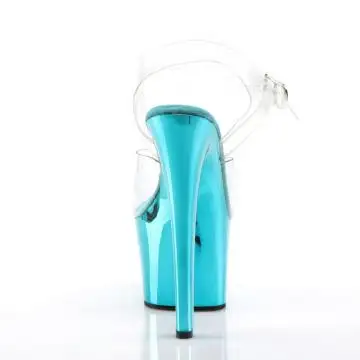 SKY308/C/TECH Tyrkysové sexy boty | SKY-308 Pleaser - zezadu