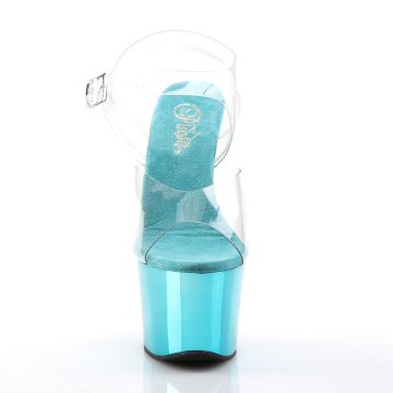 SKY308/C/TECH Tyrkysové sexy boty | SKY-308 Pleaser - zepředu