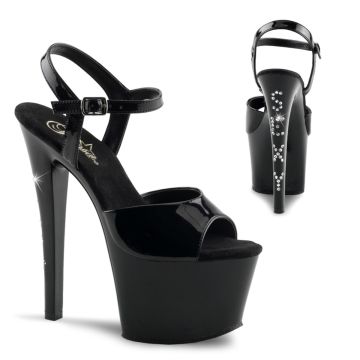 SKY-309SEXY/B/M Sexy černé boty na vysokém podpatku a platformě Pleaser