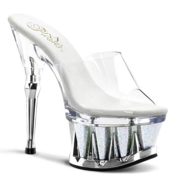 Sexy gogo taneční pantofle SPIKY-601MG/C/SG na podpatku a platformě Pleaser