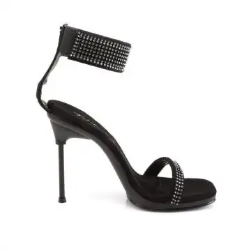 Černé sandály na jehlovém podpatku CHIC40/B/NB | CHIC-40 Fabulicious - z vnějšku