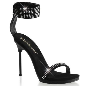 CHIC-40 | Černé sandály na jehlovém podpatku CHIC40/B/NB Fabulicious