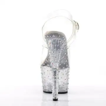 Průhledné luxusní sandály Pleaser STDANCE708/C/M | STARDANCE-708 Pleaser - zezadu