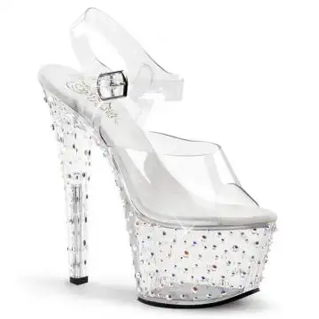Průhledné luxusní sandály Pleaser STDANCE708/C/M | STARDANCE-708 Pleaser