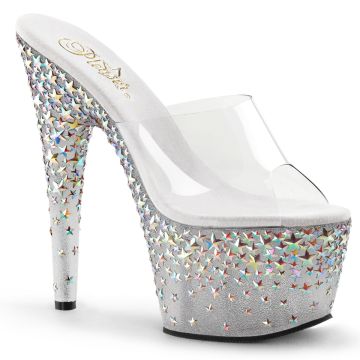 Luxusní sexy pantofle STARSPLASH-701/C/FT na podpatku a platformě Pleaser