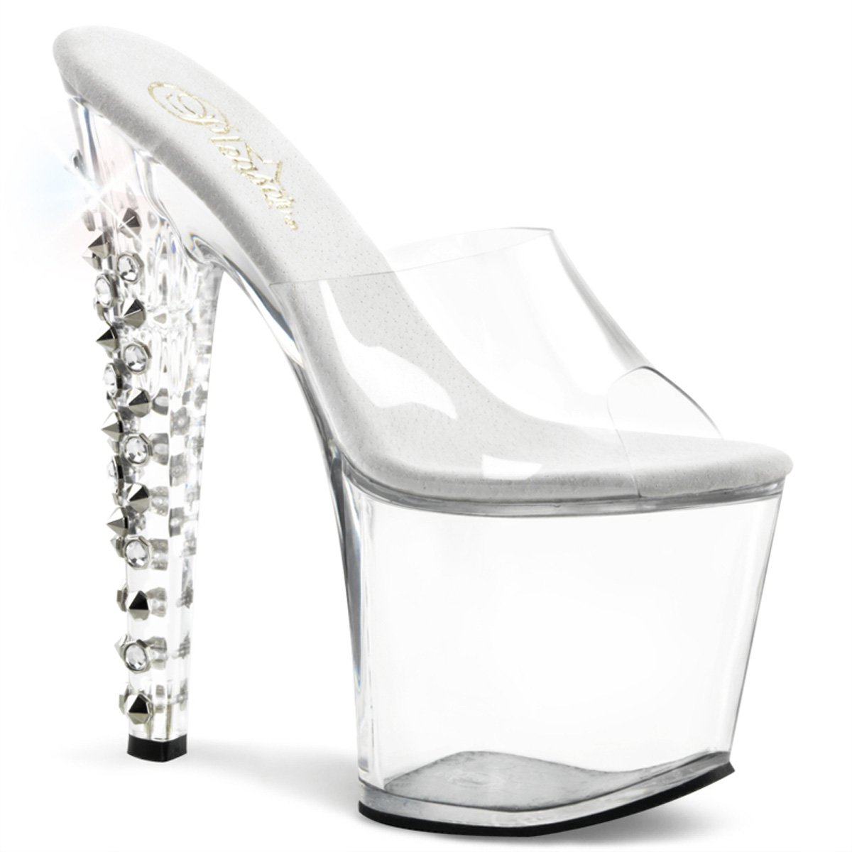 Průhledné sexy boty se zdobeným podpatkem TABOO-701DS/C/M | TABOO-701DS Pleaser