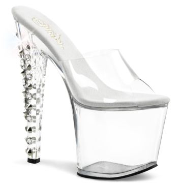 Průhledné sexy boty se zdobeným podpatkem TABOO-701DS/C/M Pleaser