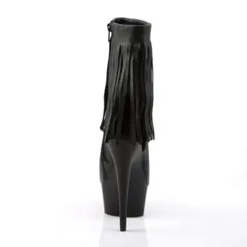 Černé go-go kozačky s třásněmi Pleaser DEL1019/BPU/M | DELIGHT-1019 Pleaser - zezadu
