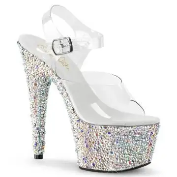Luxusní stříbrné sexy boty BEJ708MS/C/SRS | BEJEWELED-708MS Pleaser