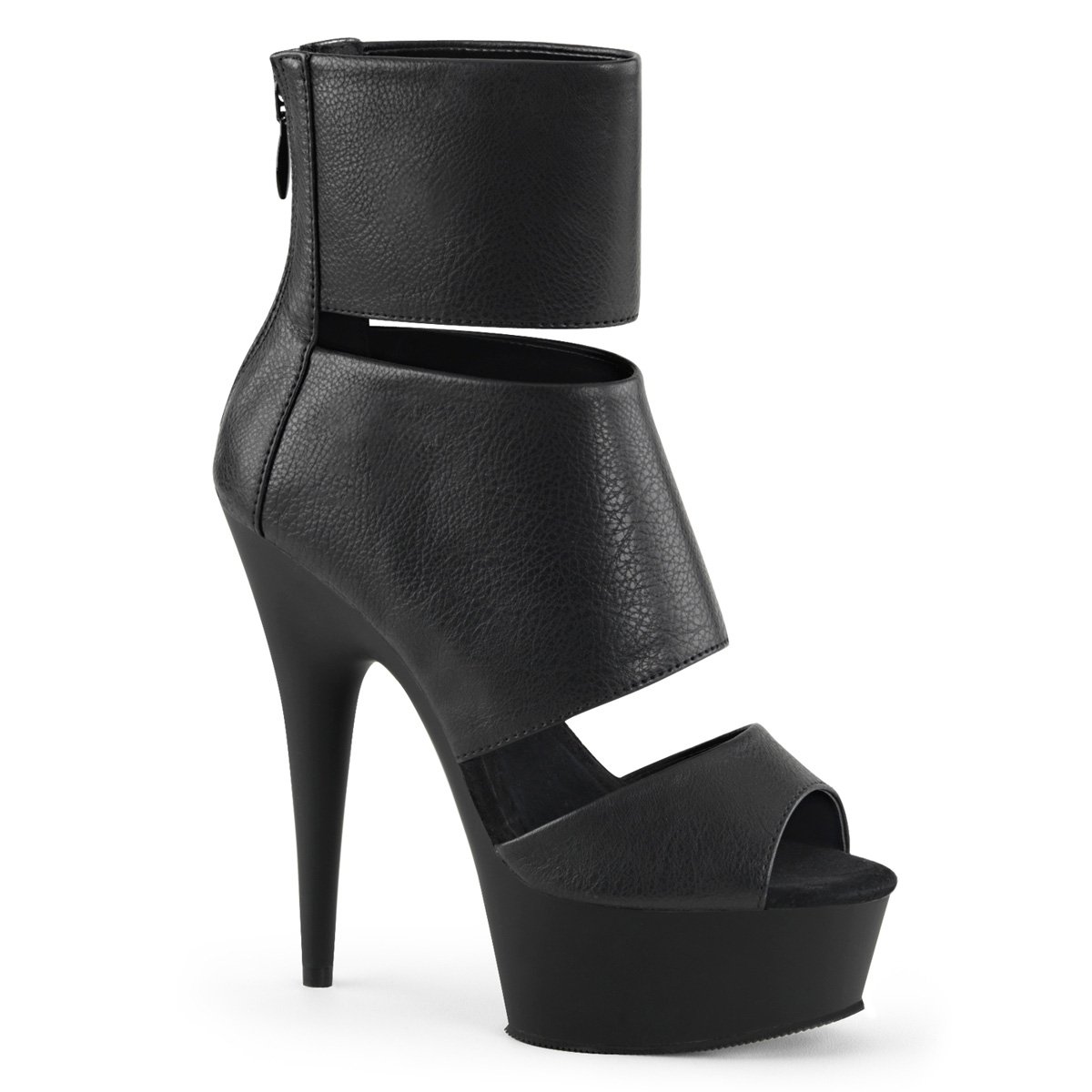 DELIGHT-600-16/BPU/M Černé matné sexy boty na podpatku | DELIGHT-600-16 Pleaser