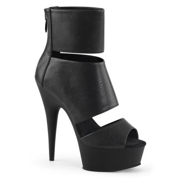 DELIGHT-600-16/BPU/M Černé matné sexy boty na podpatku Pleaser