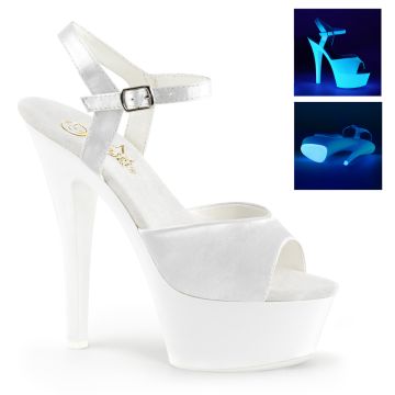 Bílé svítící sexy boty KISS-209UV/WSA/NW | KISS-209UV Pleaser Bílé svítící sexy boty KISS-209UV/WSA/NW | KISS-209UV Pleaser