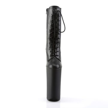 Černé matné kozačky na nejvyšším podpatku BEY1020/BPU/M | BEYOND-1020 Pleaser - zepředu