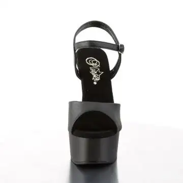 Černé matné sexy boty na podpatku a platformě CAP609/BPU/M | CAPTIVA-609 Pleaser - zepředu