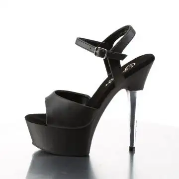 Černé matné sexy boty na podpatku a platformě CAP609/BPU/M | CAPTIVA-609 Pleaser - z vnitřku