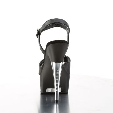 Černé matné sexy boty na podpatku a platformě CAP609/BPU/M | CAPTIVA-609 Pleaser - zezadu