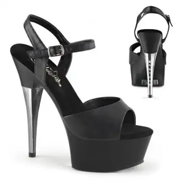 Černé matné sexy boty na podpatku a platformě CAP609/BPU/M | CAPTIVA-609 Pleaser