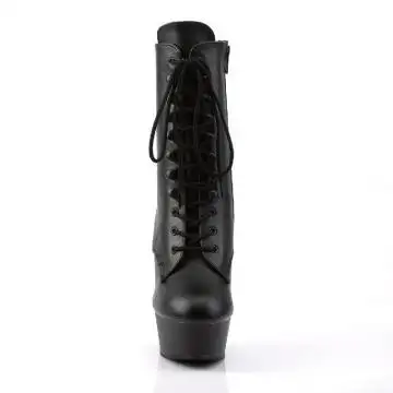 Černé matné taneční kozačky DEL1020/BPU/M | DELIGHT-1020 Pleaser - zepředu